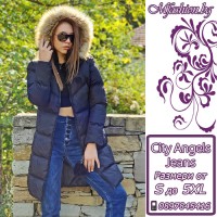 Дълго дамско яке City Angels Jeans, Черно, 6832